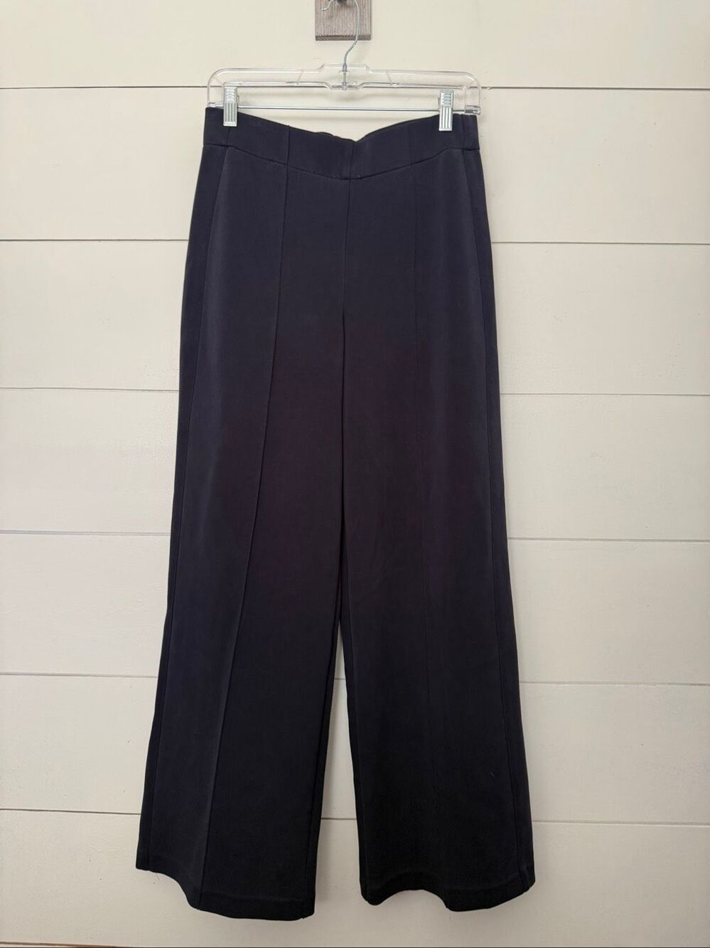 Christian Siriano Women’s Medium Navy Blue Wide Leg Pants Pull on Stretchy